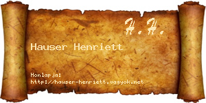 Hauser Henriett névjegykártya